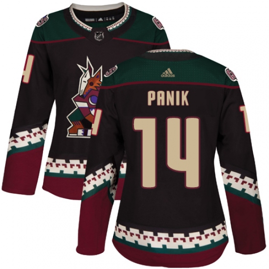 Women's Adidas Arizona Coyotes 14 Richard Panik Premier Black Alternate NHL Jersey