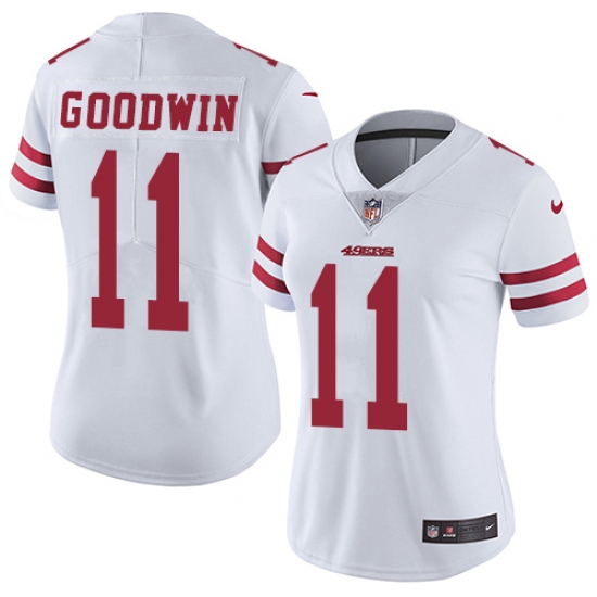 Women's Nike San Francisco 49ers 11 Marquise Goodwin Elite White NFL Jersey
