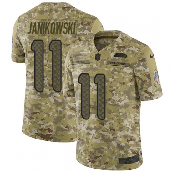 Men's Nike Seattle Seahawks 11 Sebastian Janikowski Limited Camo 2018 Salute to Service NFL Jersey