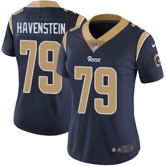 Women's Nike Los Angeles Rams 79 Rob Havenstein Elite Navy Blue Team Color NFL Jersey