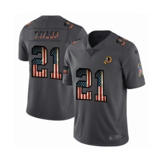 Men's Washington Redskins 21 Sean Taylor Limited Black USA Flag 2019 Salute To Service Football Jersey