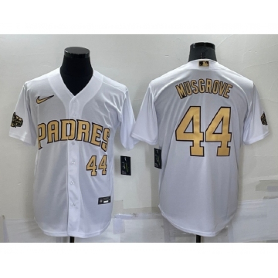 Men's San Diego Padres 44 Joe Musgrove Number White 2022 All Star Stitched Cool Base Nike Jersey