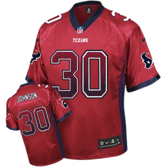 Men's Nike Houston Texans 30 Kevin Johnson Elite Red Drift Fashion NFL Jersey