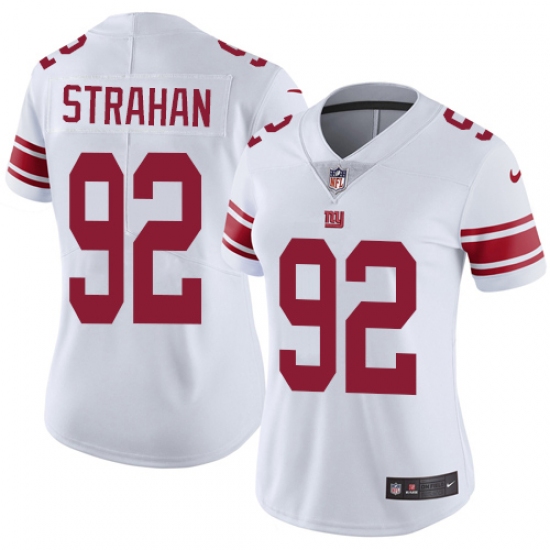 Women's Nike New York Giants 92 Michael Strahan Elite White NFL Jersey