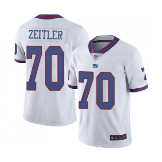 Men's New York Giants 70 Kevin Zeitler Elite White Rush Vapor Untouchable Football Jersey