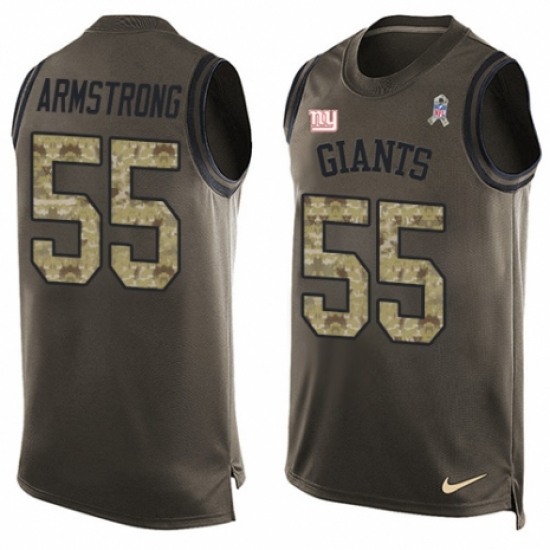 Men's Nike New York Giants 55 Ray-Ray Armstrong Limited Green Salute to Service Tank Top NFL Jersey