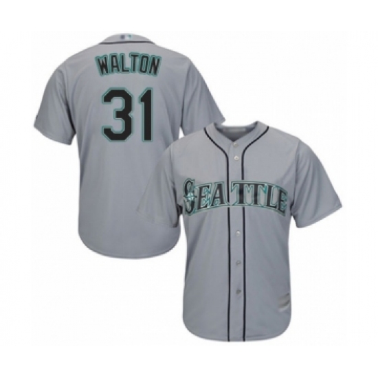 Youth Seattle Mariners 31 Donnie Walton Authentic Grey Road Cool Base Baseball Player Jersey