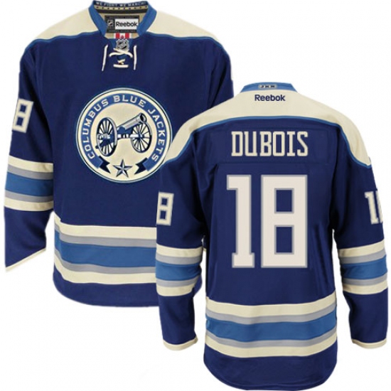 Women's Reebok Columbus Blue Jackets 18 Pierre-Luc Dubois Authentic Navy Blue Third NHL Jersey