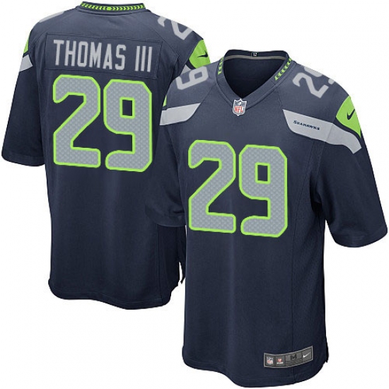 Men's Nike Seattle Seahawks 29 Earl Thomas III Game Steel Blue Team Color NFL Jersey