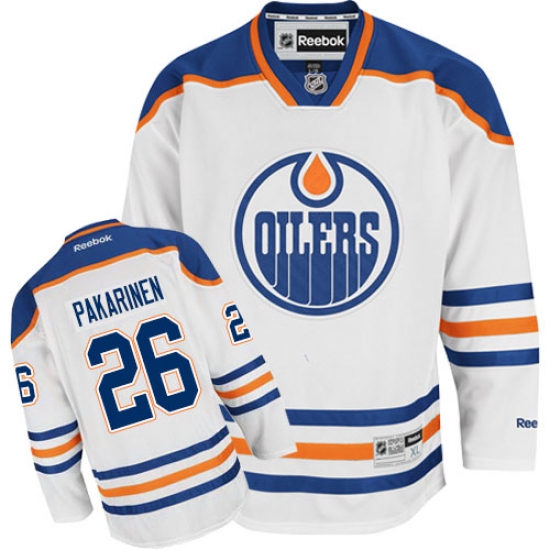 Youth Reebok Edmonton Oilers 26 Iiro Pakarinen Authentic White Away NHL Jersey