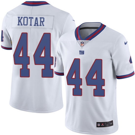 Men's Nike New York Giants 44 Doug Kotar Limited White Rush Vapor Untouchable NFL Jersey