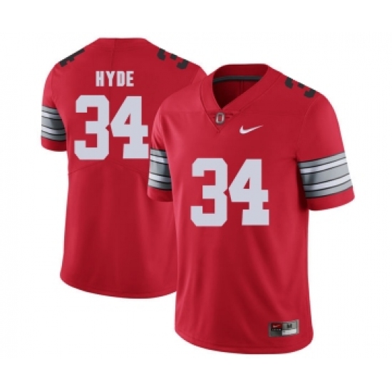 Ohio State Buckeyes 34 Carlos Hyde Red 2018 Spring Game College Football Limited Jersey