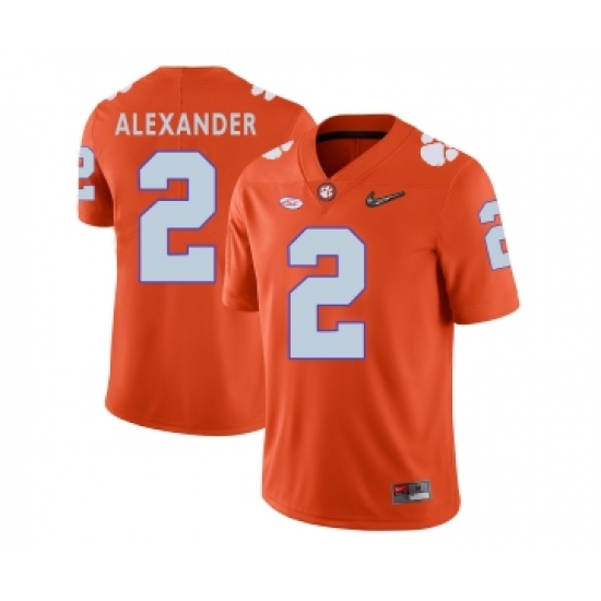 Clemson Tigers 2 Mackensie Alexander Orange With Diamond Logo College Football Jersey