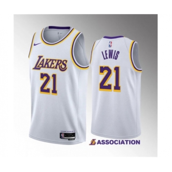 Men's Los Angeles Lakers 21 Maxwell Lewis White 2023 Draft Association Edition Stitched Basketball Jersey1