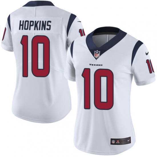 Women's Nike Houston Texans 10 DeAndre Hopkins Elite White NFL Jersey