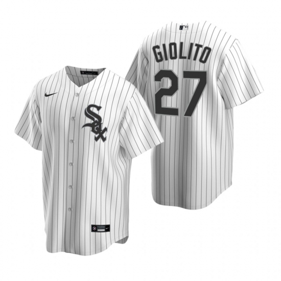 Men's Nike Chicago White Sox 27 Lucas Giolito White Home Stitched Baseball Jersey