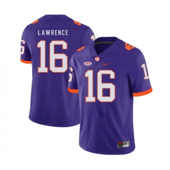 Clemson Tigers 16 Trevor Lawrence Purple Nike College Football Jersey