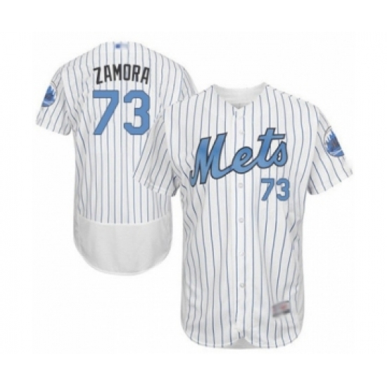 Men's New York Mets 73 Daniel Zamora Authentic White 2016 Father's Day Fashion Flex Base Baseball Player Jersey