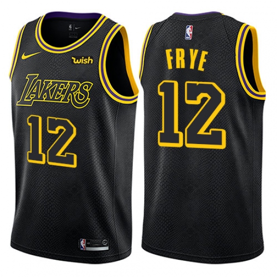 Men's Nike Los Angeles Lakers 12 Channing Frye Swingman Black City Edition NBA Jersey