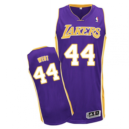 Men's Adidas Los Angeles Lakers 44 Jerry West Authentic Purple Road NBA Jersey