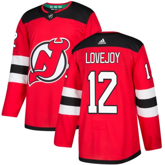 Men's Adidas New Jersey Devils 12 Ben Lovejoy Premier Red Home NHL Jersey