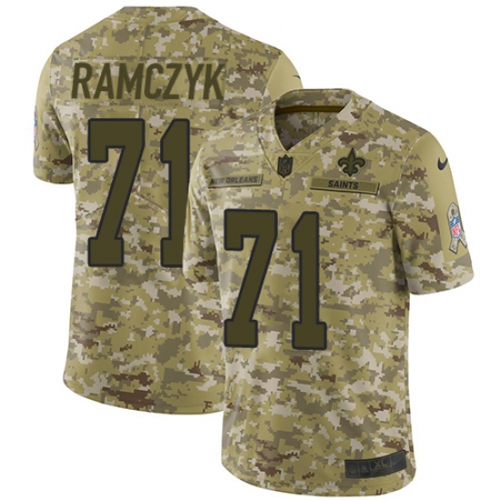 Men's Nike New Orleans Saints 71 Ryan Ramczyk Limited Camo 2018 Salute to Service NFL Jersey