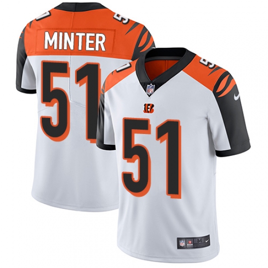 Men's Nike Cincinnati Bengals 51 Kevin Minter Vapor Untouchable Limited White NFL Jersey