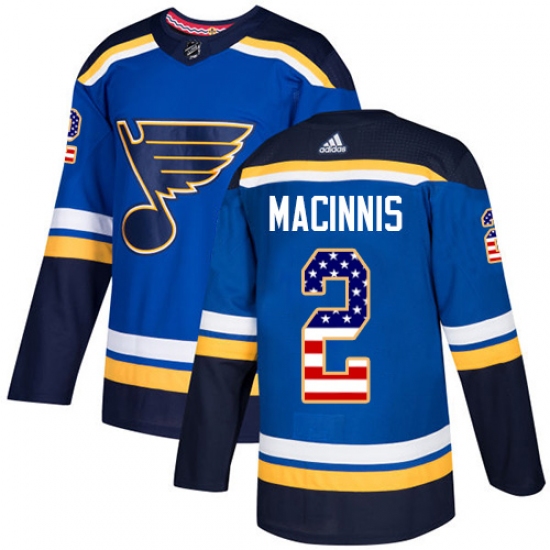 Youth Adidas St. Louis Blues 2 Al Macinnis Authentic Blue USA Flag Fashion NHL Jersey
