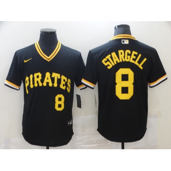 Men's Nike Pittsburgh Pirates 8 Willie Stargell Black Flexbase Authentic Collection Cooperstown Jersey