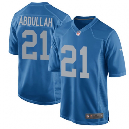 Men's Nike Detroit Lions 21 Ameer Abdullah Game Blue Alternate NFL Jersey