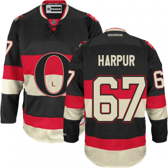 Men's Reebok Ottawa Senators 67 Ben Harpur Authentic Black Third NHL Jersey