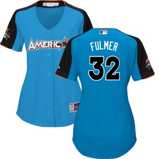 Women's Majestic Detroit Tigers 32 Michael Fulmer Authentic Blue American League 2017 MLB All-Star MLB Jersey