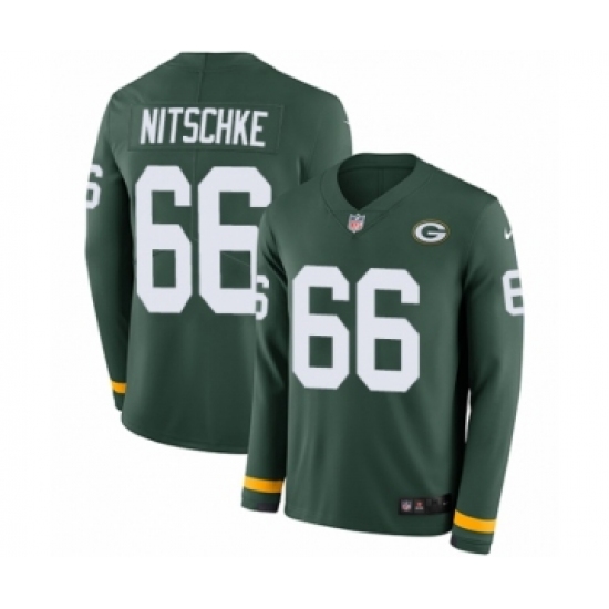 Youth Nike Green Bay Packers 66 Ray Nitschke Limited Green Therma Long Sleeve NFL Jersey