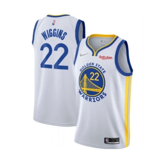 Men's Golden State Warriors 22 Andrew Wiggins 2022 White 75th Anniversary Stitched Jersey