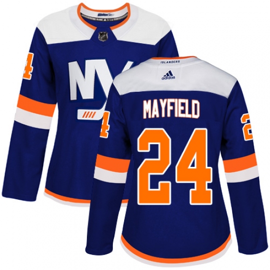 Women's Adidas New York Islanders 24 Scott Mayfield Premier Blue Alternate NHL Jersey