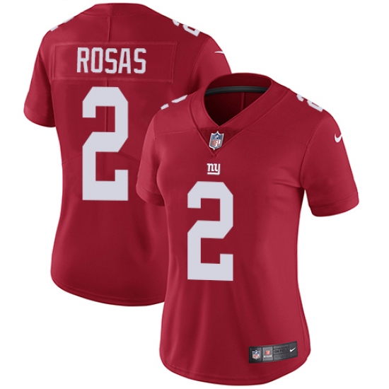 Women's Nike New York Giants 2 Aldrick Rosas Red Alternate Vapor Untouchable Elite Player NFL Jersey