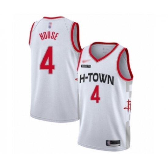 Men's Houston Rockets 4 Danuel House Swingman White Basketball Jersey - 2019 20 City Edition