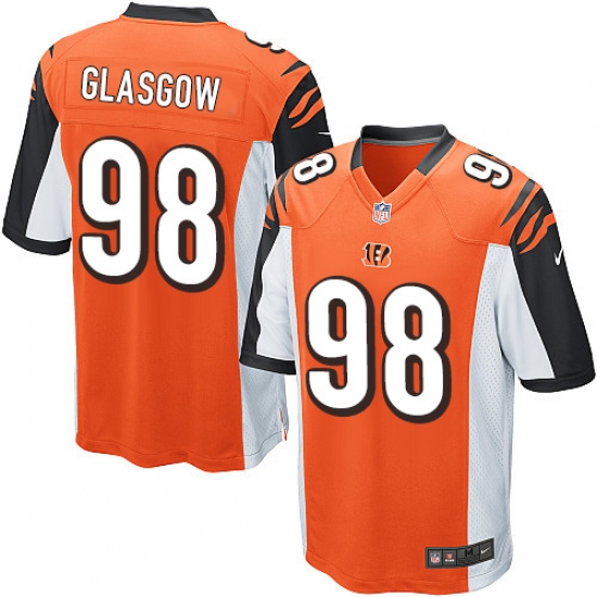 Men's Nike Cincinnati Bengals 98 Ryan Glasgow Game Orange Alternate NFL Jersey