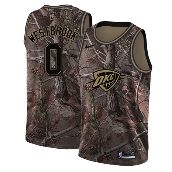 Men's Nike Oklahoma City Thunder 0 Russell Westbrook Swingman Camo Realtree Collection NBA Jersey