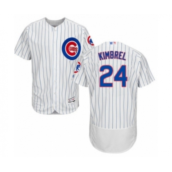 Men's Chicago Cubs 24 Craig Kimbrel White Home Flex Base Authentic Collection Baseball Player Jersey