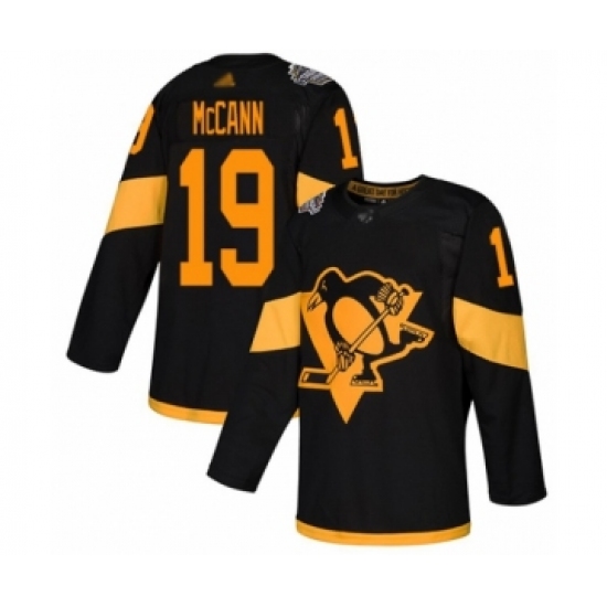 Men's Pittsburgh Penguins 19 Jared McCann Authentic Black 2019 Stadium Series Hockey Jersey