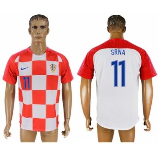 Croatia 11 Srna Home Soccer Country Jersey