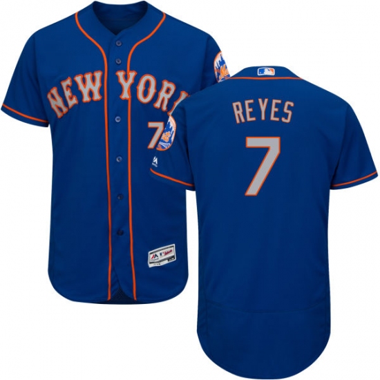 Men's Majestic New York Mets 7 Jose Reyes Royal/Gray Flexbase Authentic Collection MLB Jersey