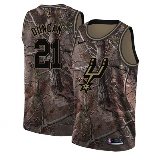 Men's Nike San Antonio Spurs 21 Tim Duncan Swingman Camo Realtree Collection NBA Jersey