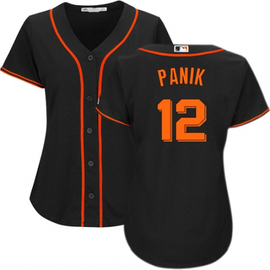 Women's Majestic San Francisco Giants 12 Joe Panik Authentic Black Alternate Cool Base MLB Jersey