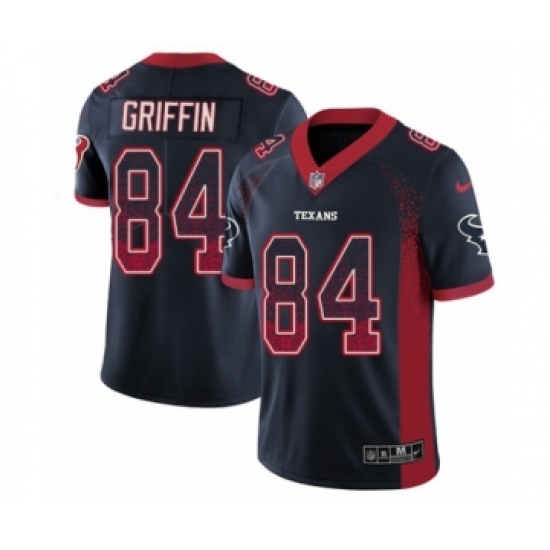 Men's Nike Houston Texans 84 Ryan Griffin Limited Navy Blue Rush Drift Fashion NFL Jersey