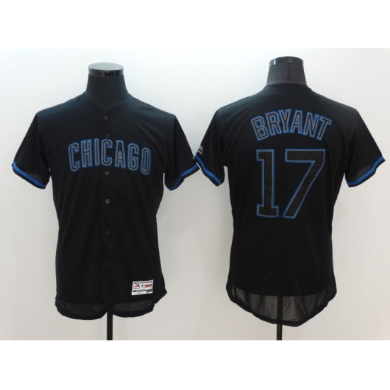 Men's Nike Chicago Cubs 17 Kris Bryant Black Home Stitched Baseball Jersey