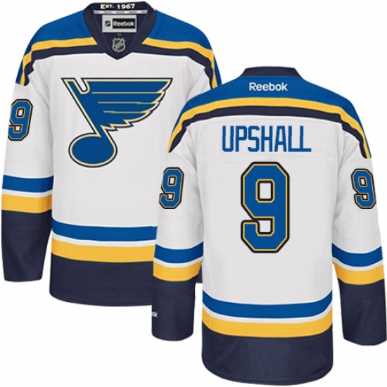 Men's Reebok St. Louis Blues 9 Scottie Upshall Authentic White Away NHL Jersey