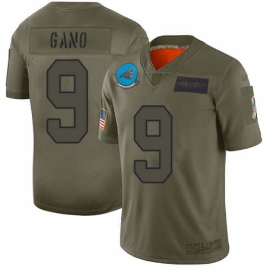 Men's Carolina Panthers 9 Graham Gano Limited Camo 2019 Salute to Service Football Jersey