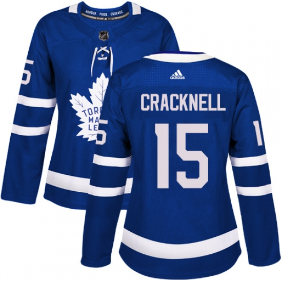 Women's Adidas Toronto Maple Leafs 15 Adam Cracknell Authentic Royal Blue Home NHL Jersey